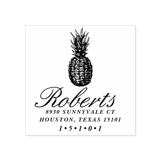 Ananas-Rücksendeadresse-Briefmarke Gummistempel (Prägung)