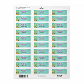 Ananas Rücksendeadresse Label Tropical Aloha Luau (Vorne)