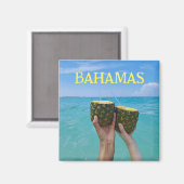Ananas-Rumpunch am Strand, Bahamas Magnet (Vorderseite/Rückseite)