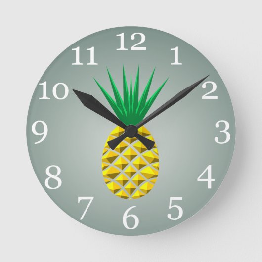 Ananas Runde Wanduhr (Vorderseite)