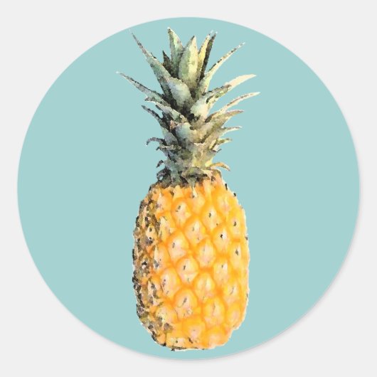 Ananas Runder Aufkleber (Vorderseite)