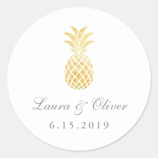 Ananas Runder Aufkleber (Vorderseite)