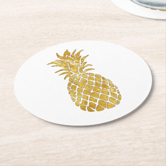 Ananas Runder Pappuntersetzer (Angewinkelt)