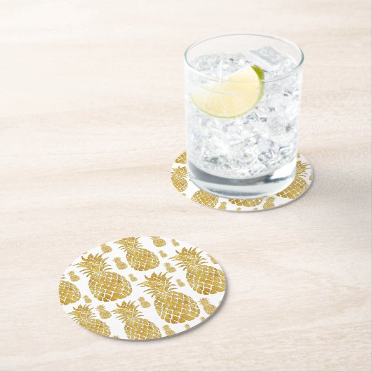 Ananas Runder Pappuntersetzer (Vor Ort)