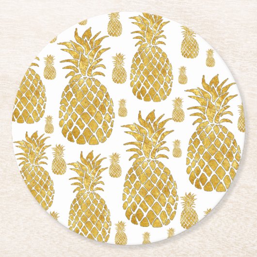 Ananas Runder Pappuntersetzer (Vorderseite)