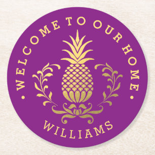 Ananas Runder Pappuntersetzer