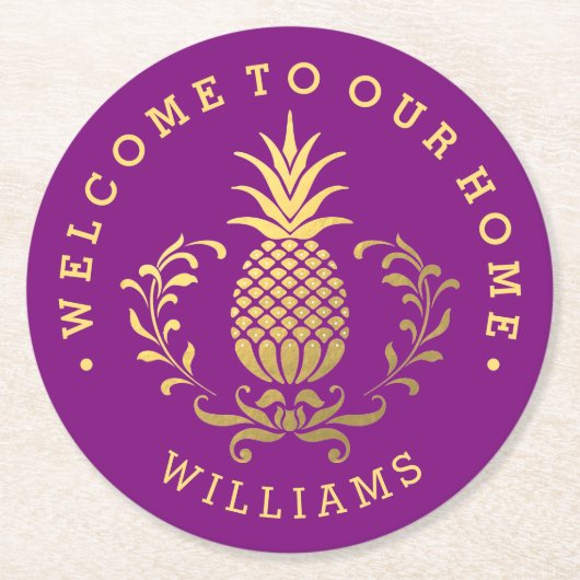 Ananas Runder Pappuntersetzer (Vorderseite)