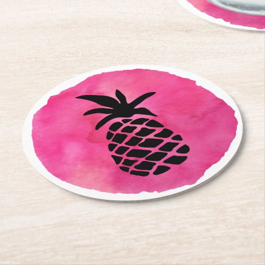 Ananas Runder Pappuntersetzer (Angewinkelt)