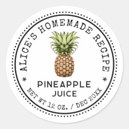 Ananas-Saft-Konservenmarke Vintag Runder Aufkleber