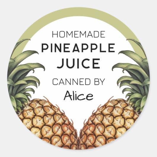 Ananas-Saftmarke Runder Aufkleber (Vorderseite)