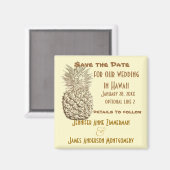 Ananas Save the Date Classic Yellow Gold Magnet (Vorderseite/Rückseite)
