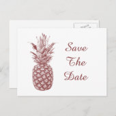 Ananas Save the Date Postkarten (Vorne/Hinten)