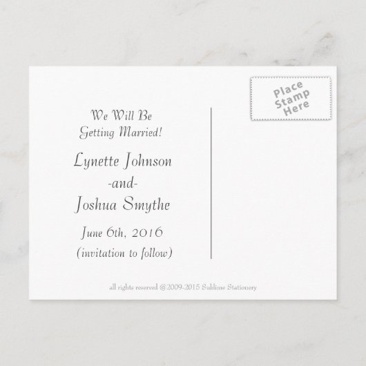 Ananas Save the Date Postkarten (Rückseite)