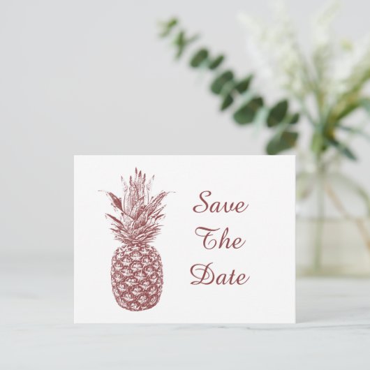Ananas Save the Date Postkarten (Stehend Vorderseite)