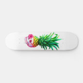 Ananas-Schädel-Brettweiß Skateboard (Horizontal)