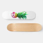 Ananas-Schädel-Brettweiß Skateboard (Horizontal)