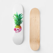 Ananas-Schädel-Brettweiß Skateboard (Vorderseite)