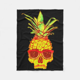 Ananas-Schädel mit Ananas Retro Tropical Aesthe Fleecedecke