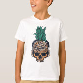 Ananas-Schädel mit Kopfhörern T-Shirt (Vorderseite)