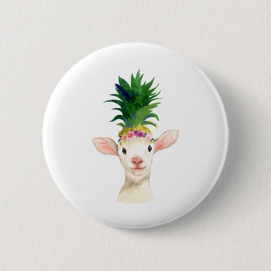 Ananas-Schaf-Lamm-Karneval Button (Vorderseite)