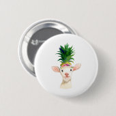 Ananas-Schaf-Lamm-Karneval Button (Vorne & Hinten)