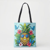 Ananas-Schmetterling-Hibiskus Tasche (Vorderseite)