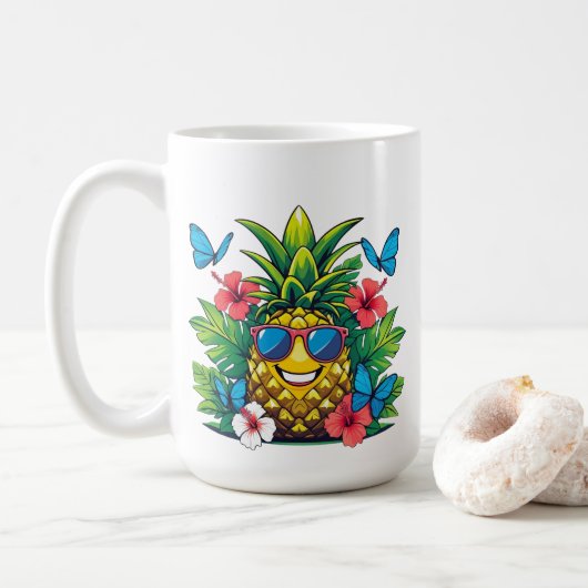 Ananas-Schmetterling Kaffeetasse (Mit Donut)