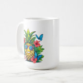 Ananas-Schmetterling Kaffeetasse (Vorderseite Links)
