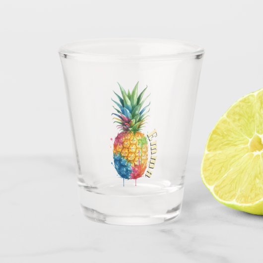 Ananas Schnapsglas (Vorderseite)