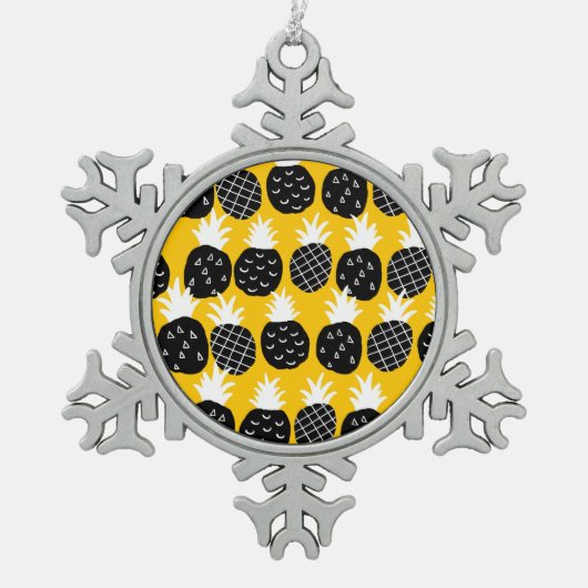 Ananas Schneeflocken Zinn-Ornament (Vorderseite)