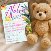 Ananas & Schnuller Girl Aloha Luau Kinderdusche Einladung