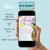 Ananas & Schnuller Girl Aloha Luau Kinderdusche Einladung