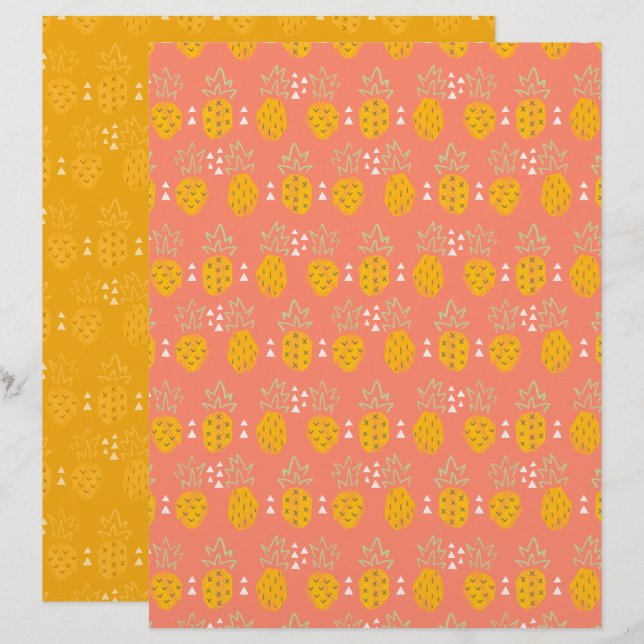 Ananas-Schrappbuch-Papier (Vorne/Hinten)