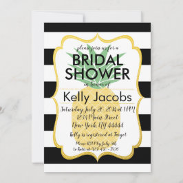 Ananas Schwarz-Weiß-Brautdusche Einladung