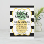 Ananas Schwarz-Weiß-Brautdusche Einladung (Stehend Vorderseite)