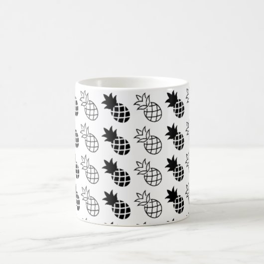 Ananas Schwarzweißdesign Kaffeetasse (Mittel)