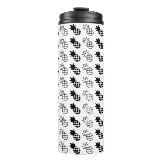 Ananas Schwarzweißdesign Thermosbecher (Vorderseite)