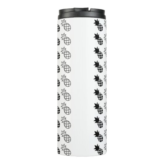 Ananas Schwarzweißdesign Thermosbecher (Rückseite)