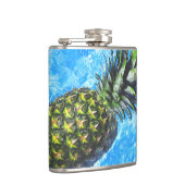 Ananas schweben im Wasser Friedlich Flachmann (Rechts)