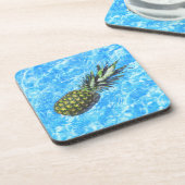 Ananas schweben im Wasser Friedlich Getränkeuntersetzer (Linke Seite)