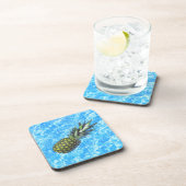 Ananas schweben im Wasser Friedlich Getränkeuntersetzer (Rechte Seite)