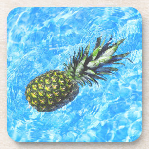 Ananas schweben im Wasser Friedlich Getränkeuntersetzer