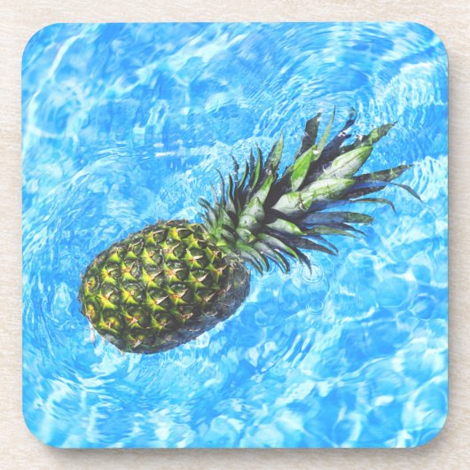 Ananas schweben im Wasser Friedlich Getränkeuntersetzer (Vorderseite)