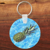 Ananas schweben im Wasser Friedlich Schlüsselanhänger (Vorderseite)