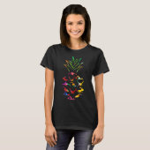 Ananas schwimmen Wasserfarbe T-Shirt (Vorne ganz)
