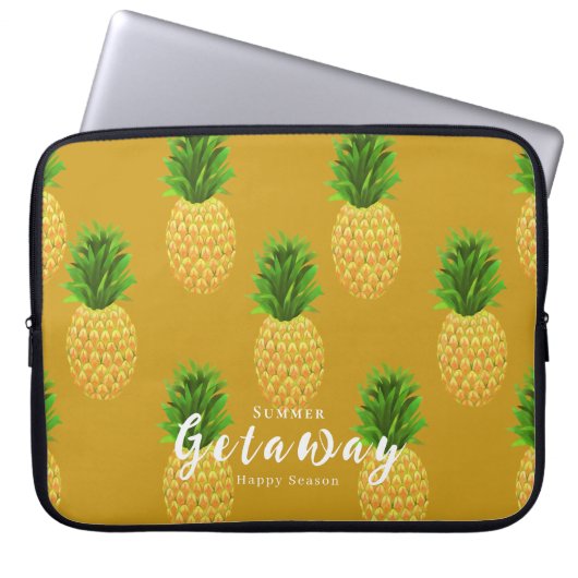 Ananas Senf Laptopschutzhülle (Vorderseite)