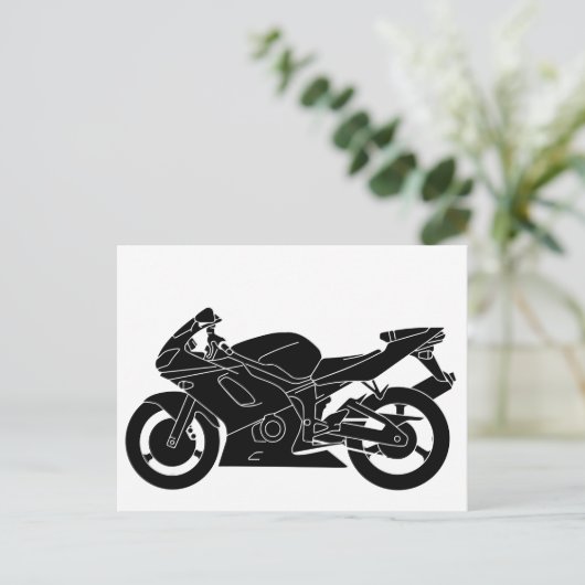 Ananas-Silhouette-Motorrad Postkarte (Stehend Vorderseite)