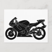 Ananas-Silhouette-Motorrad Postkarte (Vorderseite)