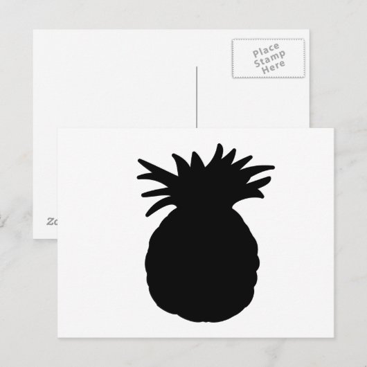 Ananas-Silhouette Postkarte (Vorne/Hinten)