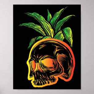 Ananas Skull Aloha Strände Hawaiian Goth Beängstig Poster